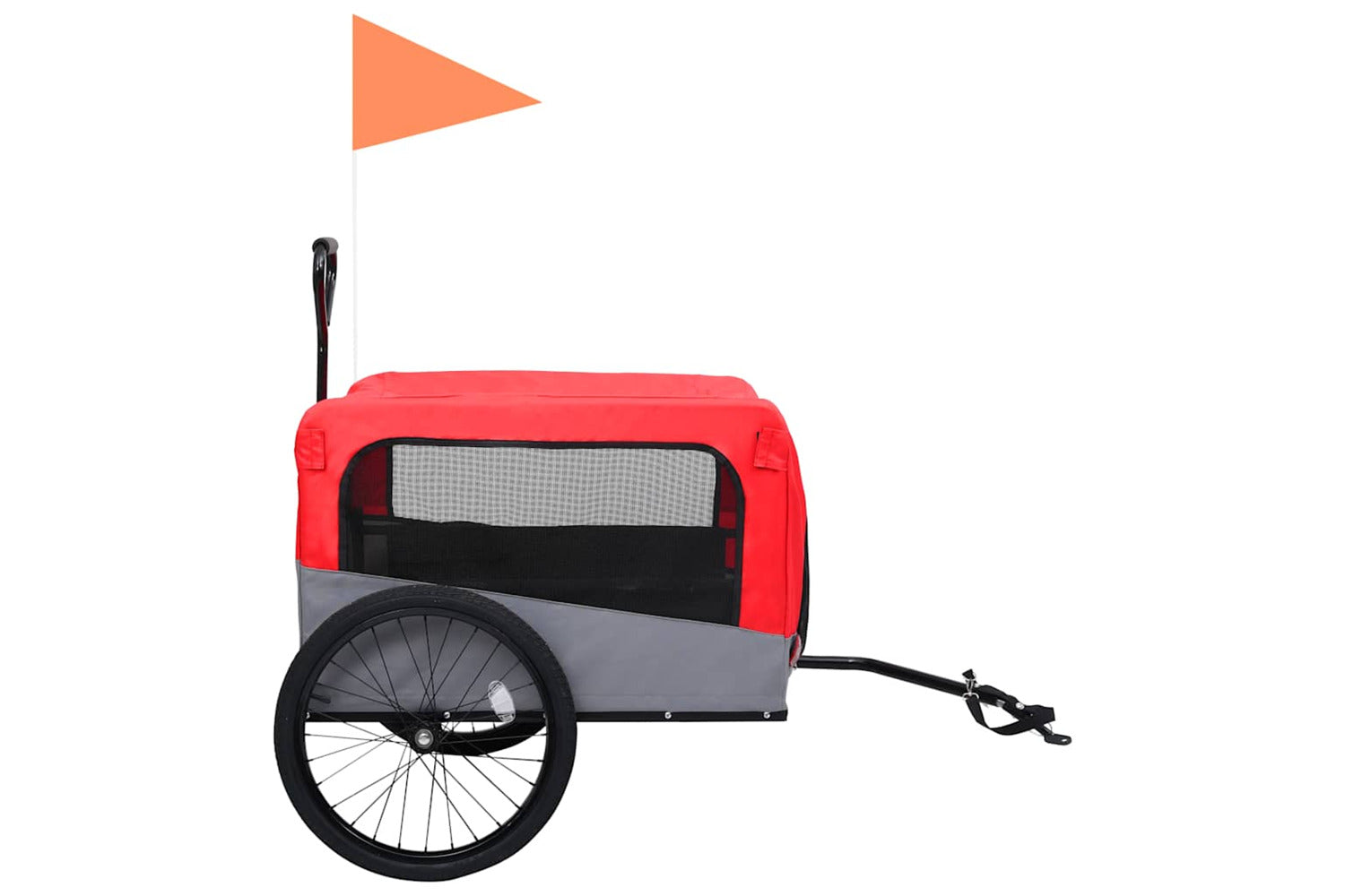 Vidaxl 2-in-1 Pet Bike Trailer & Jogging Stroller Red And Grey-4