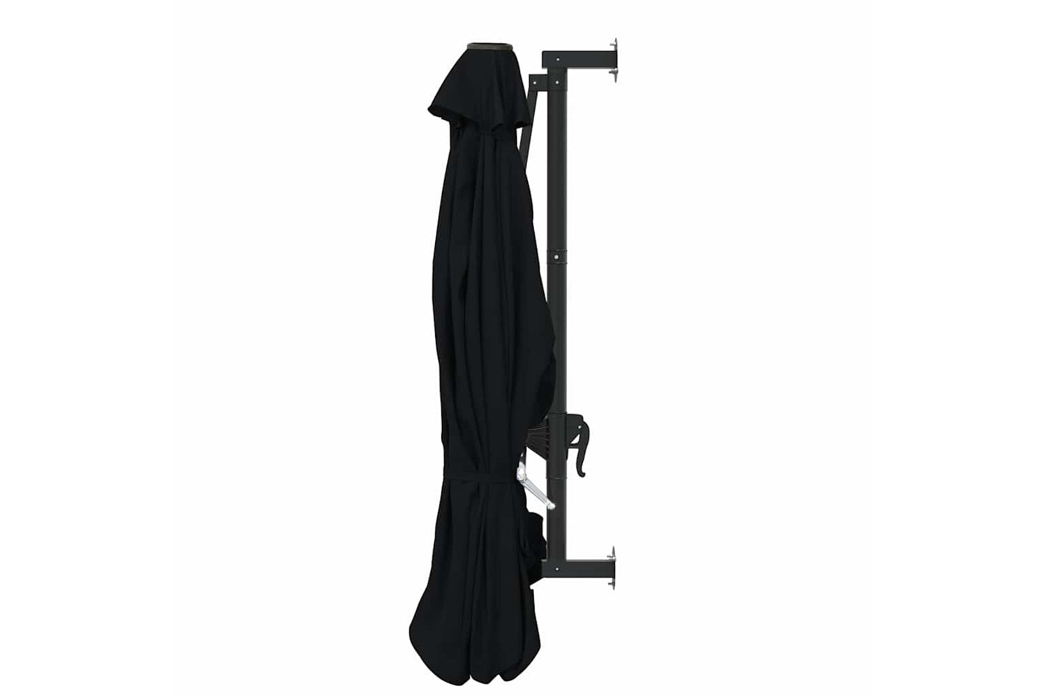 vidaXL Wall-mounted Parasol With Metal Pole 300cm Black-5