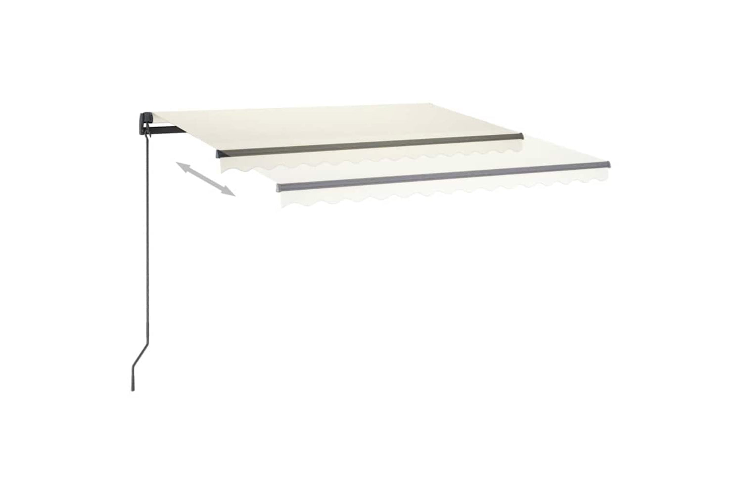 Vidaxl Manual Retractable Awning With Led 3x2.5 M Cream-3