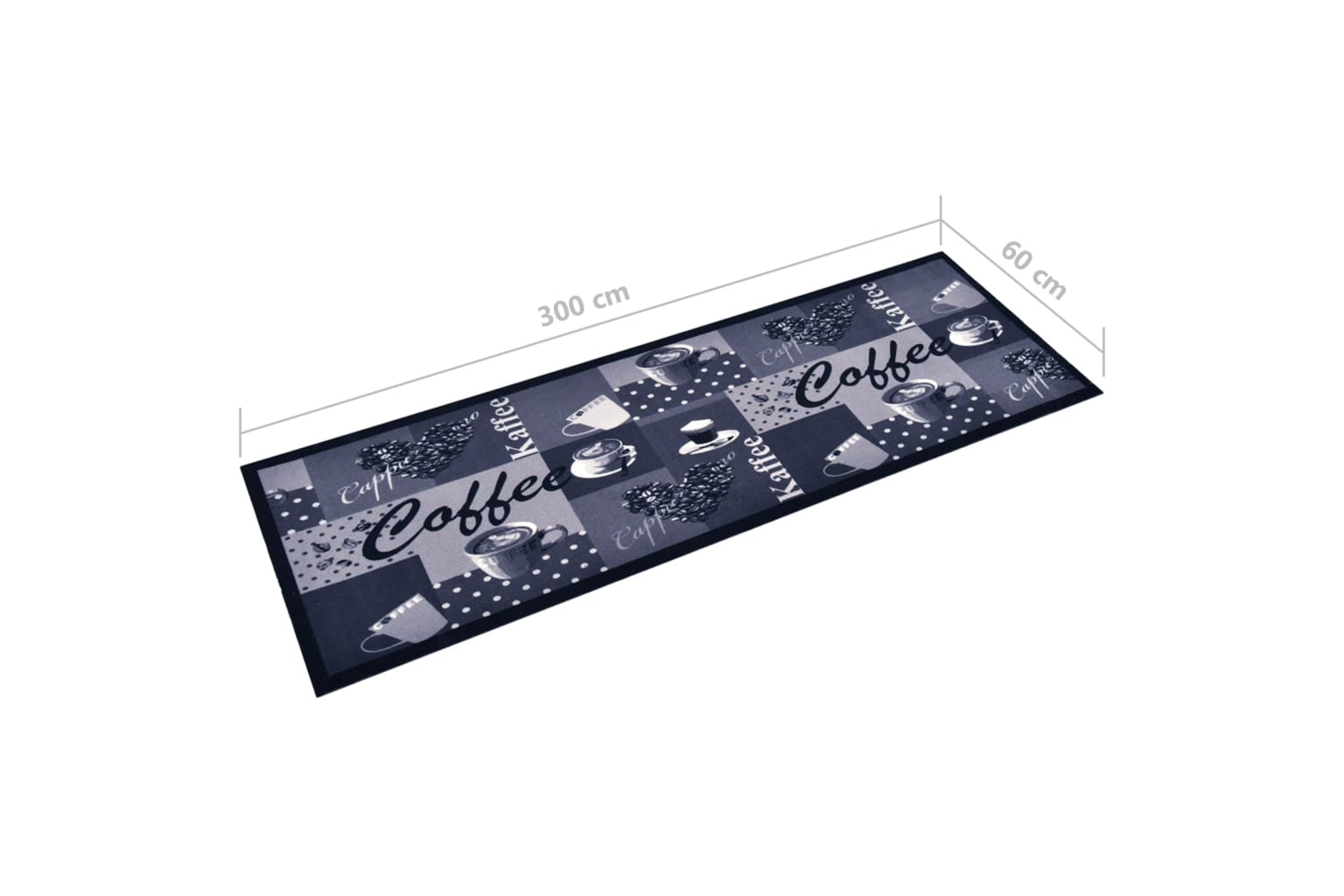 vidaXL 315969 Kitchen Carpet Washable Coffee Blue 60x300cm-5