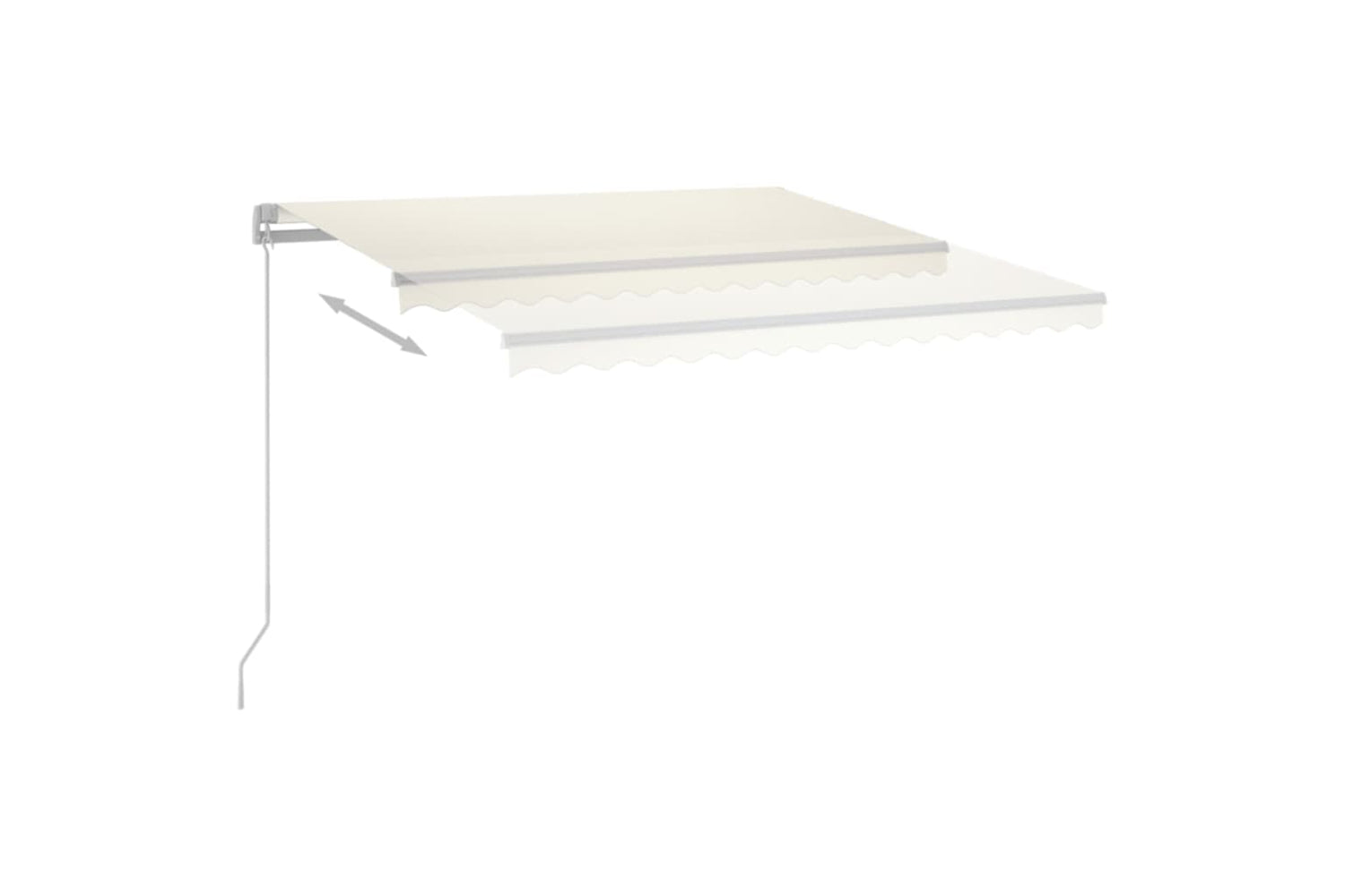 vidaXL 3068982 Manual Retractable Awning With Led 400x350cm Cream-3