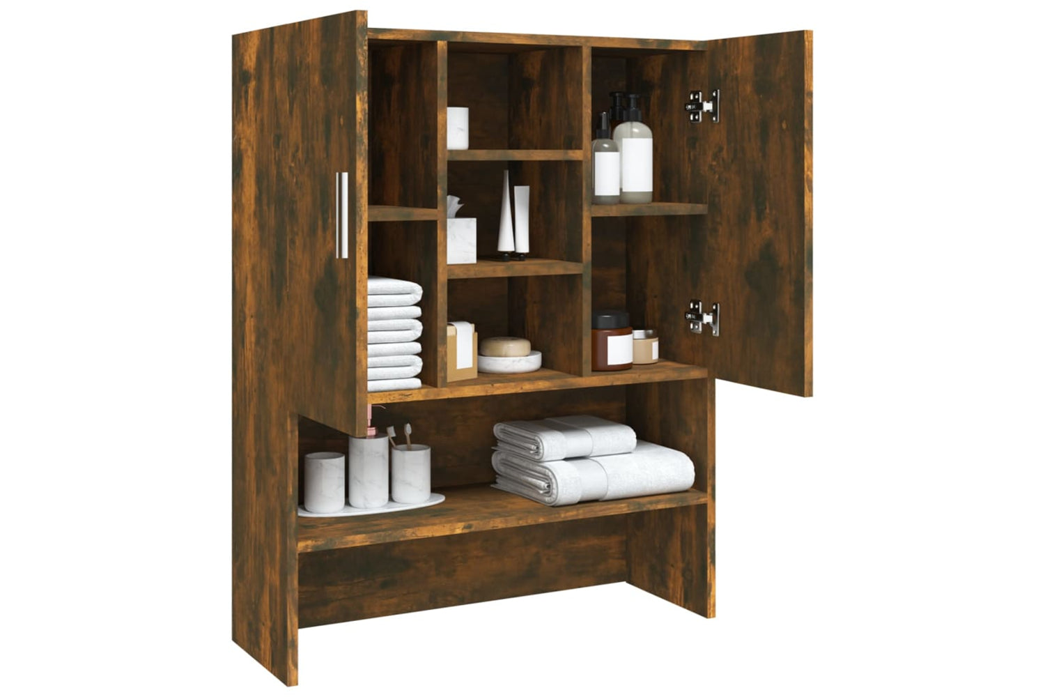 vidaXL 815945 Washing Machine Cabinet Smoked Oak 70.5x25.5x90cm-3
