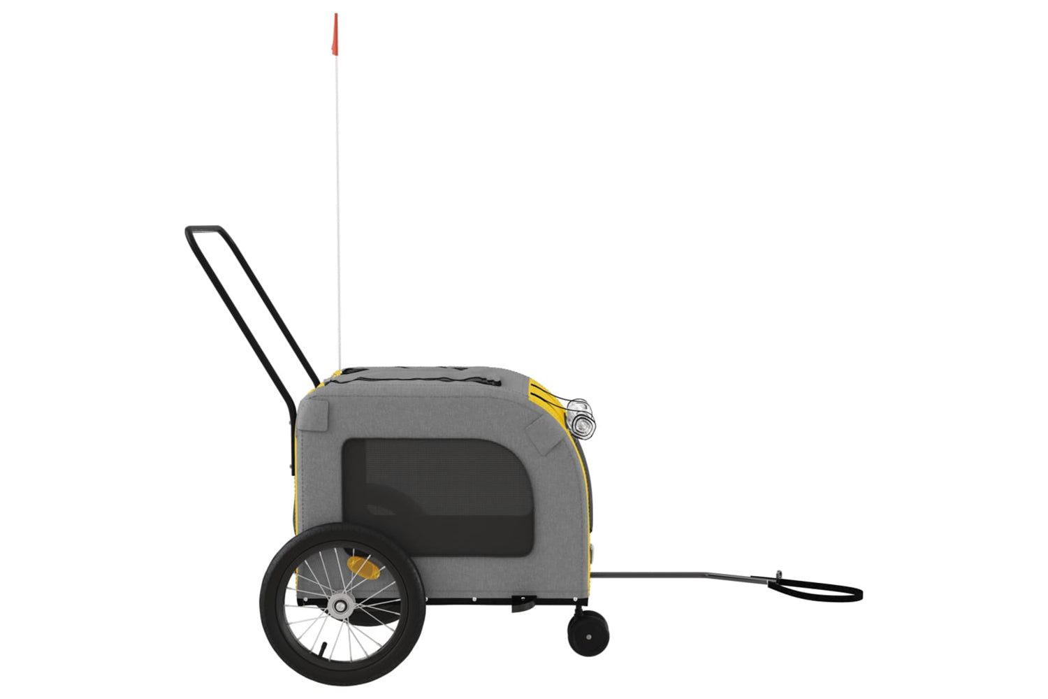 Vidaxl 93854 Pet Bike Trailer Yellow And Grey Oxford Fabric And Iron-5