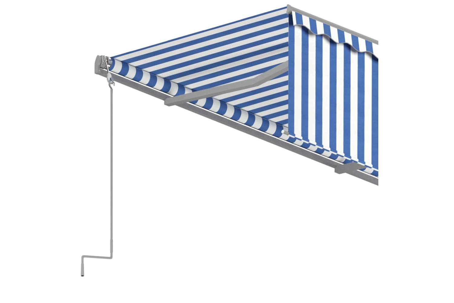 Vidaxl 3069416 Manual Retractable Awning With Blind 4x3m Blue&white-4