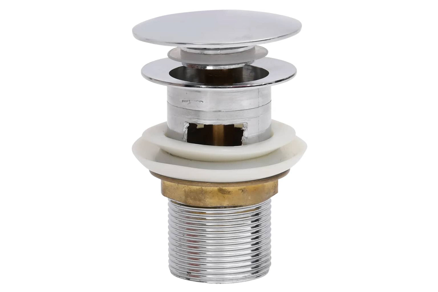 vidaXL 149055 Push Drain With Overflow Function Chrome 6.4x6.4x9.1cm-5