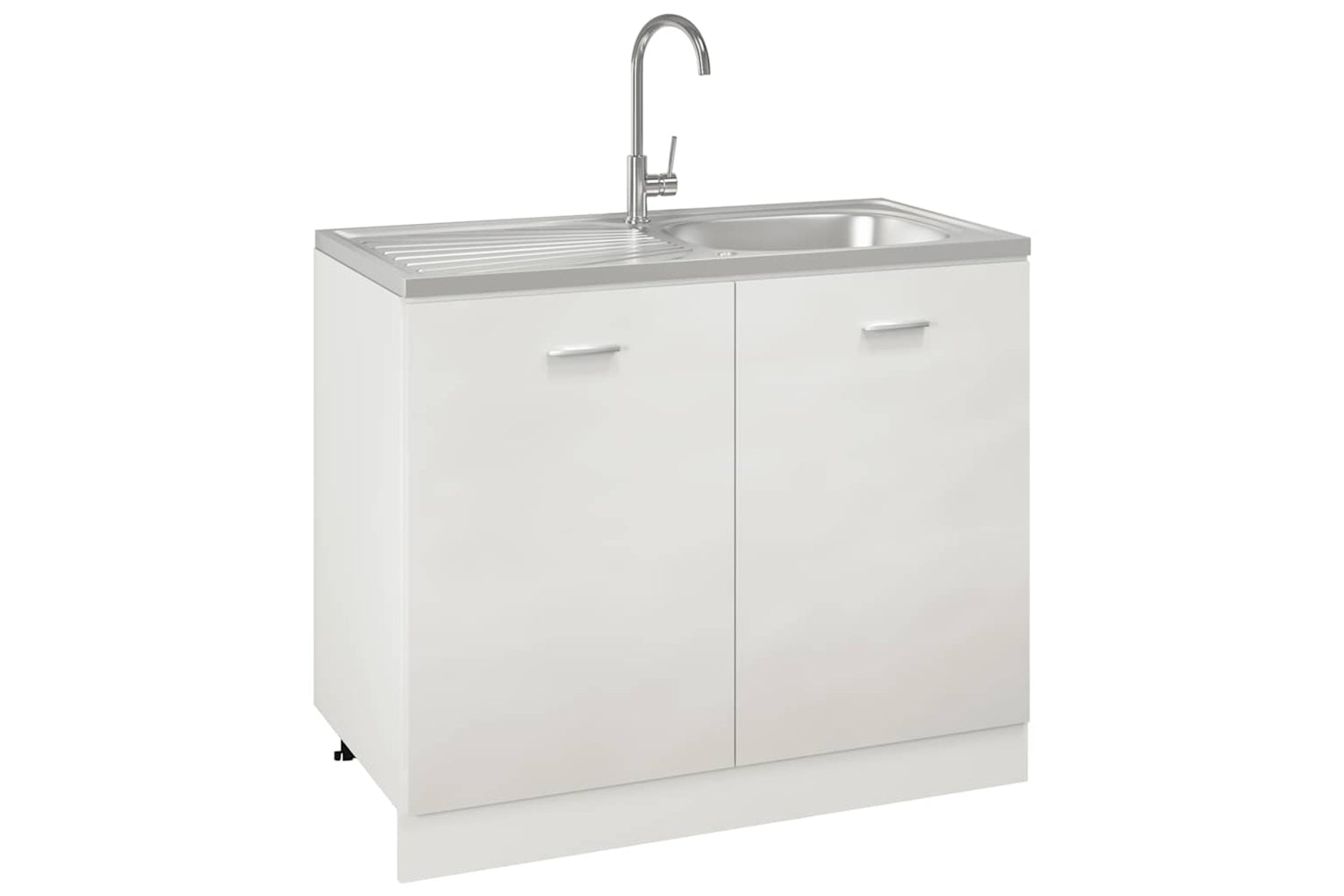 Vidaxl 147236 Kitchen Sink With Drainer Set Silver 1000x500x155 Mm Stainless Steel-3