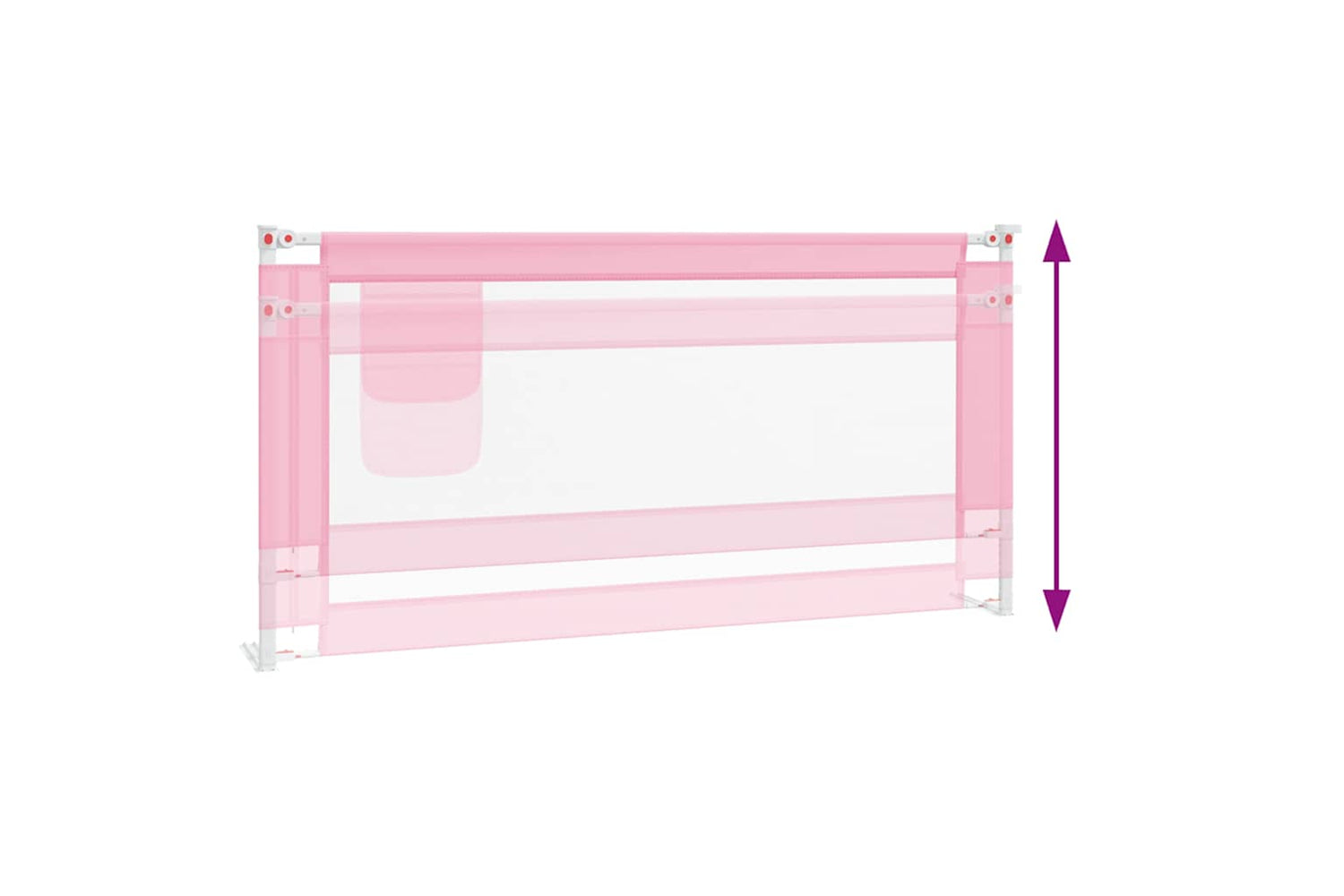 Vidaxl Toddler Safety Bed Rail Pink 180x25 Cm Fabric-5