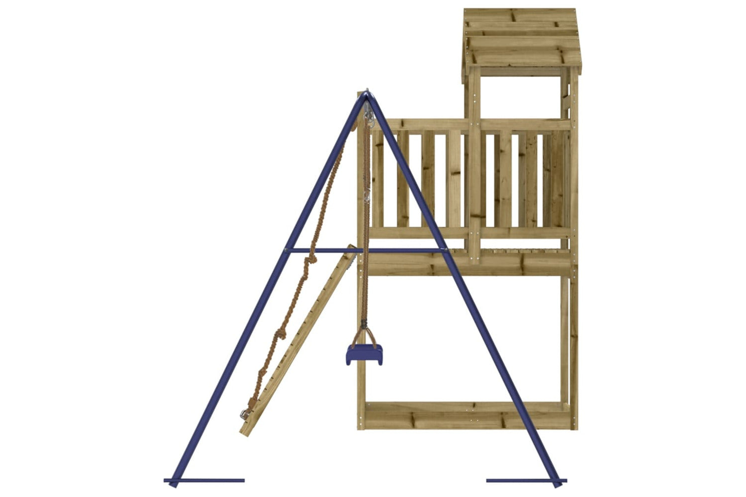 Vidaxl 3155968 Playhouse With Climbing Wall Swing Impregnated Wood Pine-5