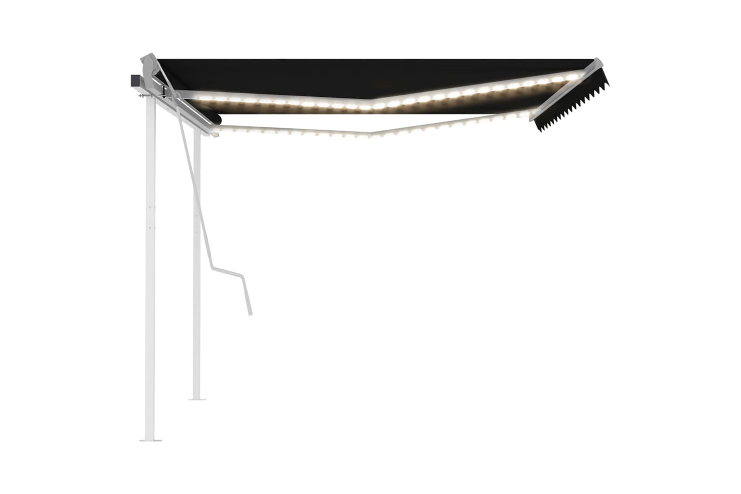 Vidaxl 3070024 Manual Retractable Awning With Led 4x3.5 M Anthracite-4