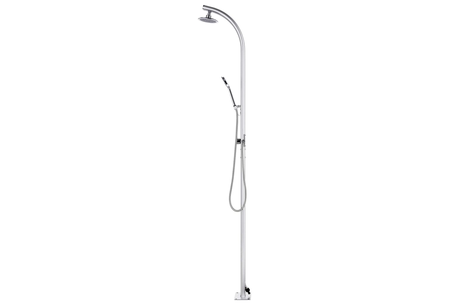 vidaXL 3070796 Garden Shower With Grey Base 220cm Aluminium-4