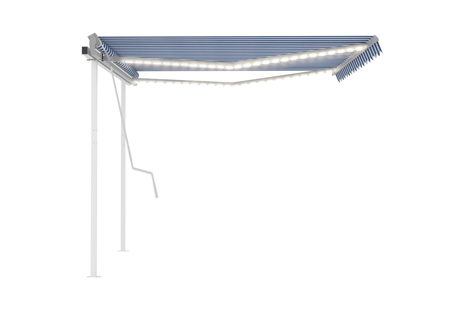 Vidaxl 3070021 Manual Retractable Awning With Led 4x3.5 M Blue And White-4