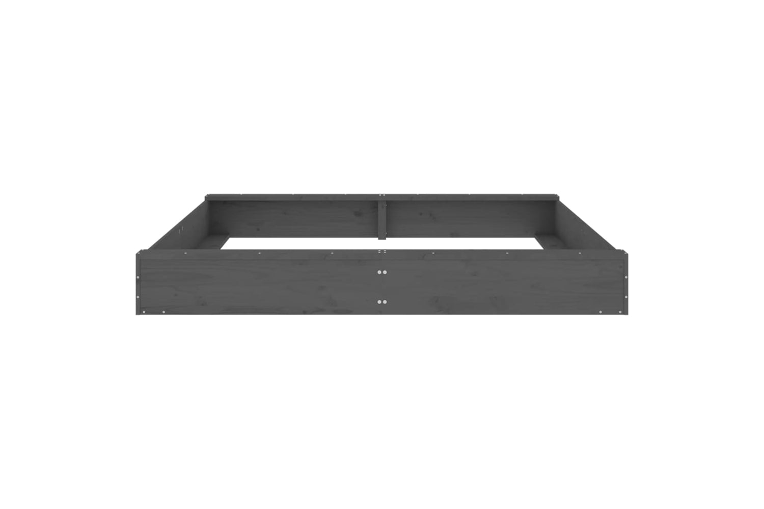 vidaXL 825039 Sandbox With Seats Grey Square Solid Wood Pine-3