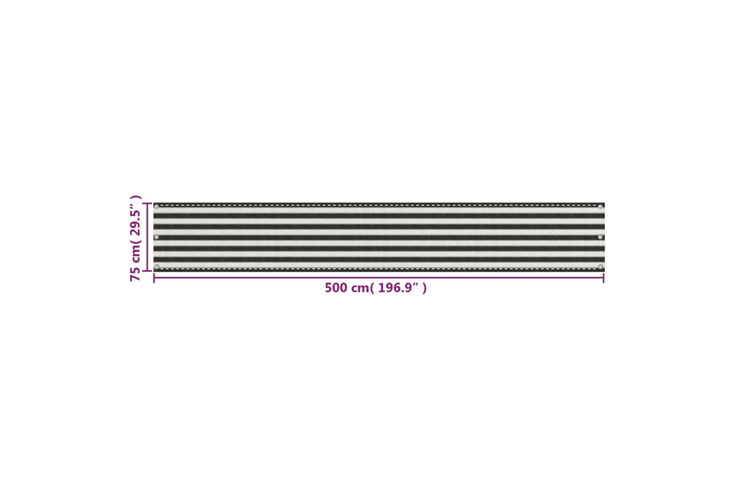 vidaXL 310850 Balcony Screen Hdpe 75x500cm Anthracite And White-5