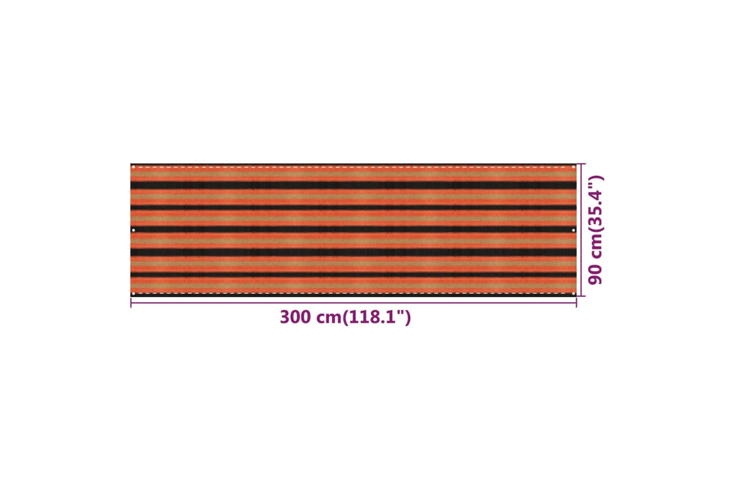 vidaXL 310900 Balcony Screen Multicolour 90x300cm Hdpe-5