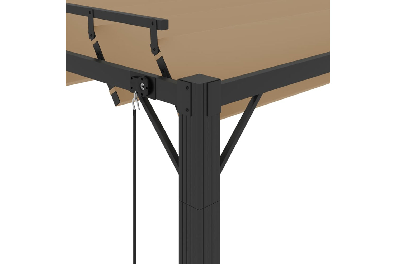 Vidaxl Gazebo With Louvered Roof 3x3 M Taupe Fabric And Aluminium-5
