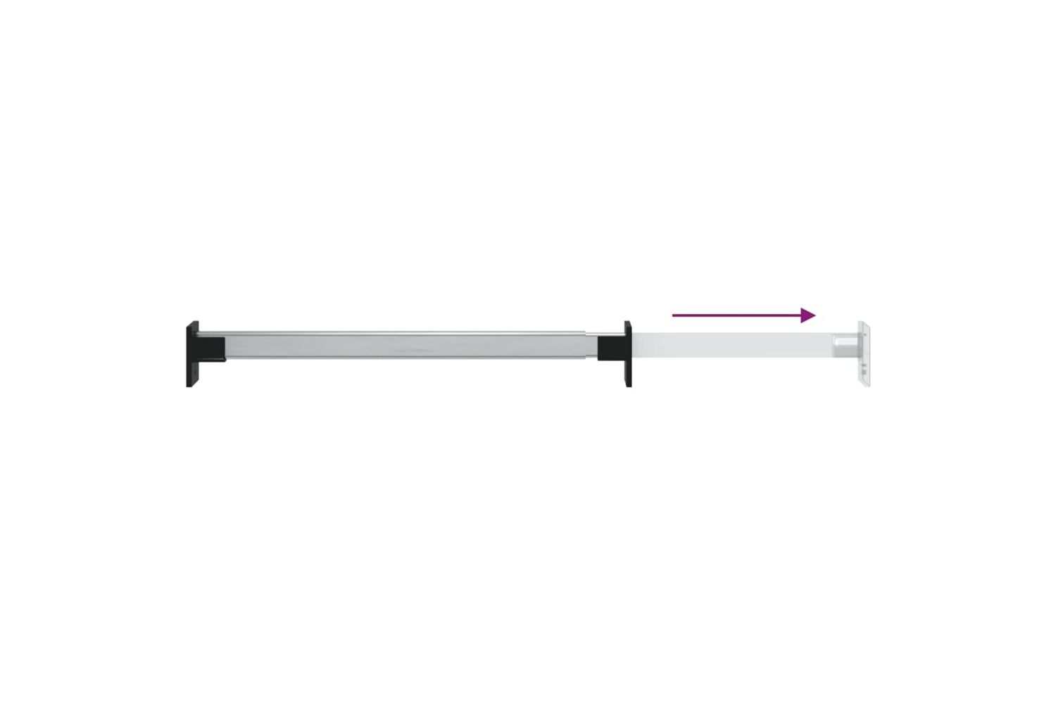 vidaXL 344373 Telescopic Wardrobe Rails 2 Pcs Silver 58-100cm-4