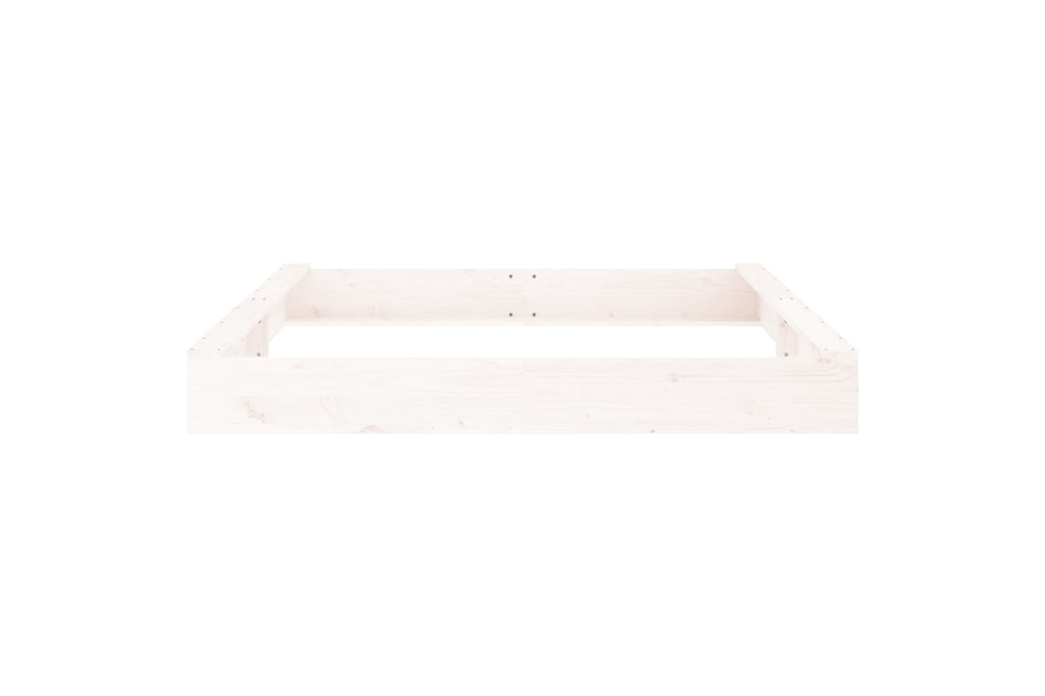 vidaXL 825038 Sandbox With Seats White Square Solid Wood Pine-4