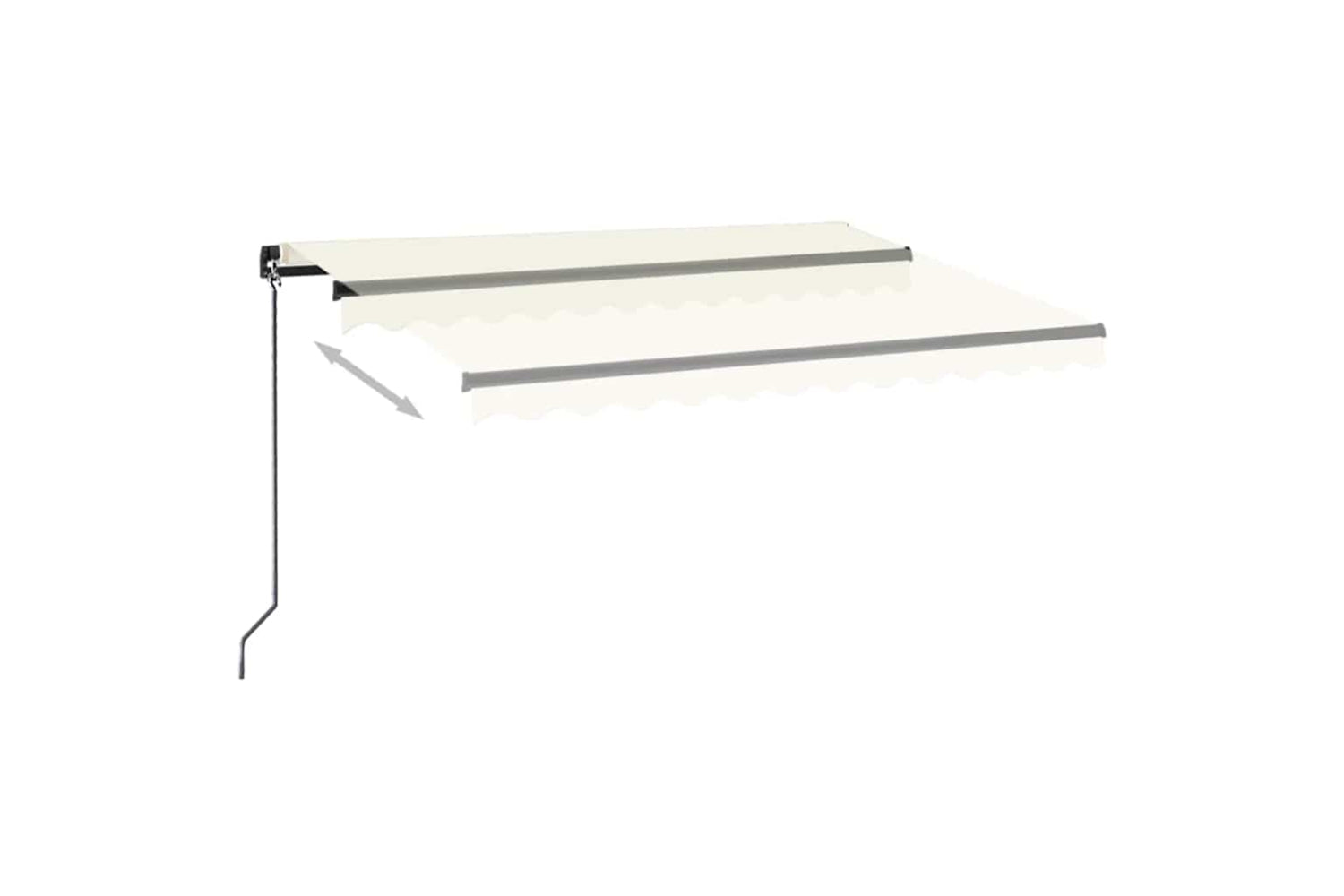 Vidaxl Manual Retractable Awning With Led 350x250 Cm Cream-2