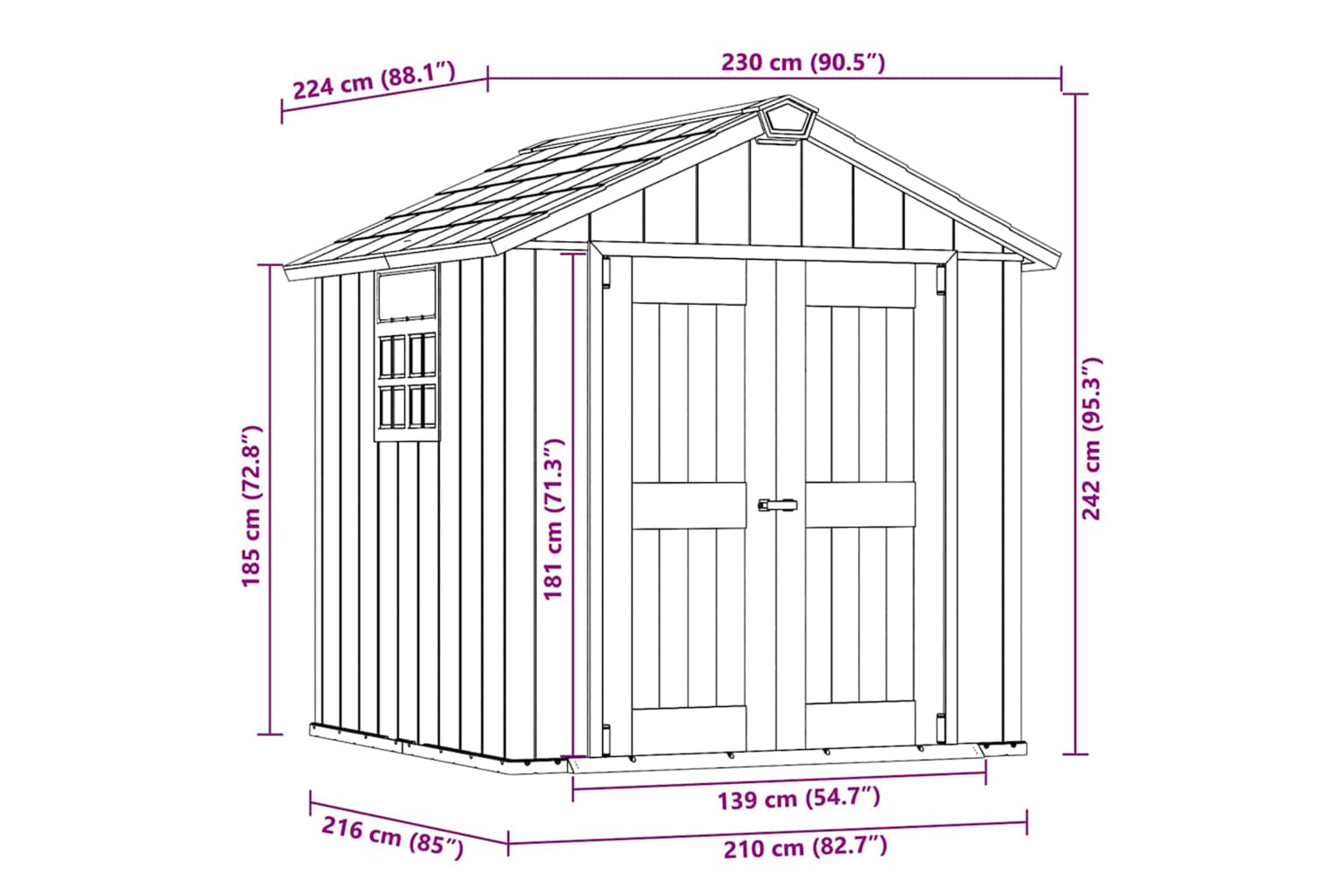 Keter 407749 Garden Shed Oakland 757 Anthracite-7