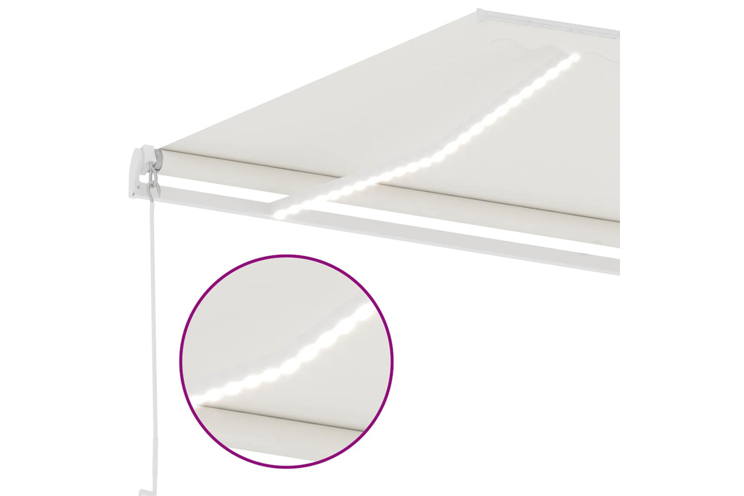 vidaXL 3069622 Manual Retractable Awning With Led 400x350cm Cream-6
