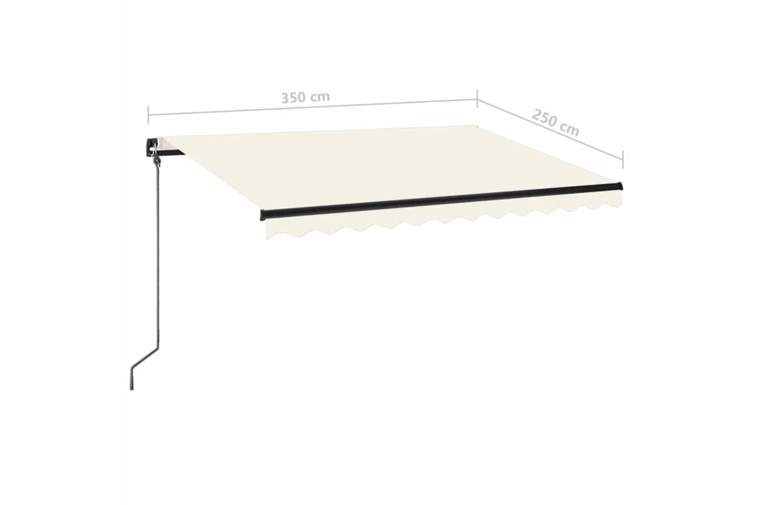 Vidaxl Manual Retractable Awning With Led 350x250 Cm Cream-5