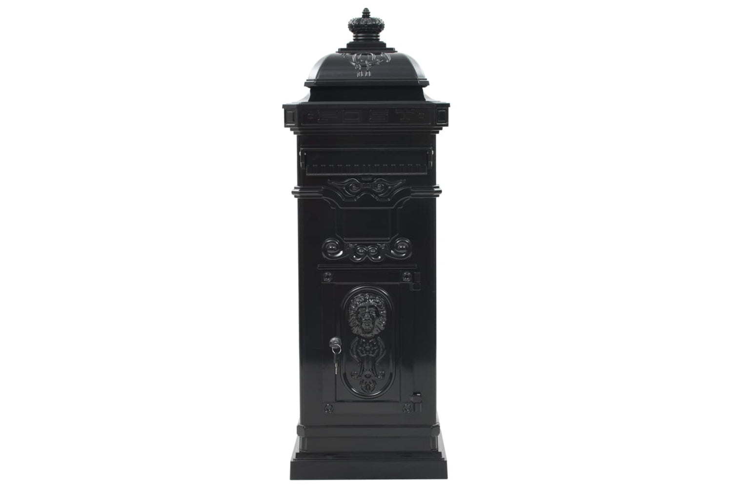 Vidaxl 43888 Pillar Letterbox Aluminium Vintage Style Rustproof Black-2