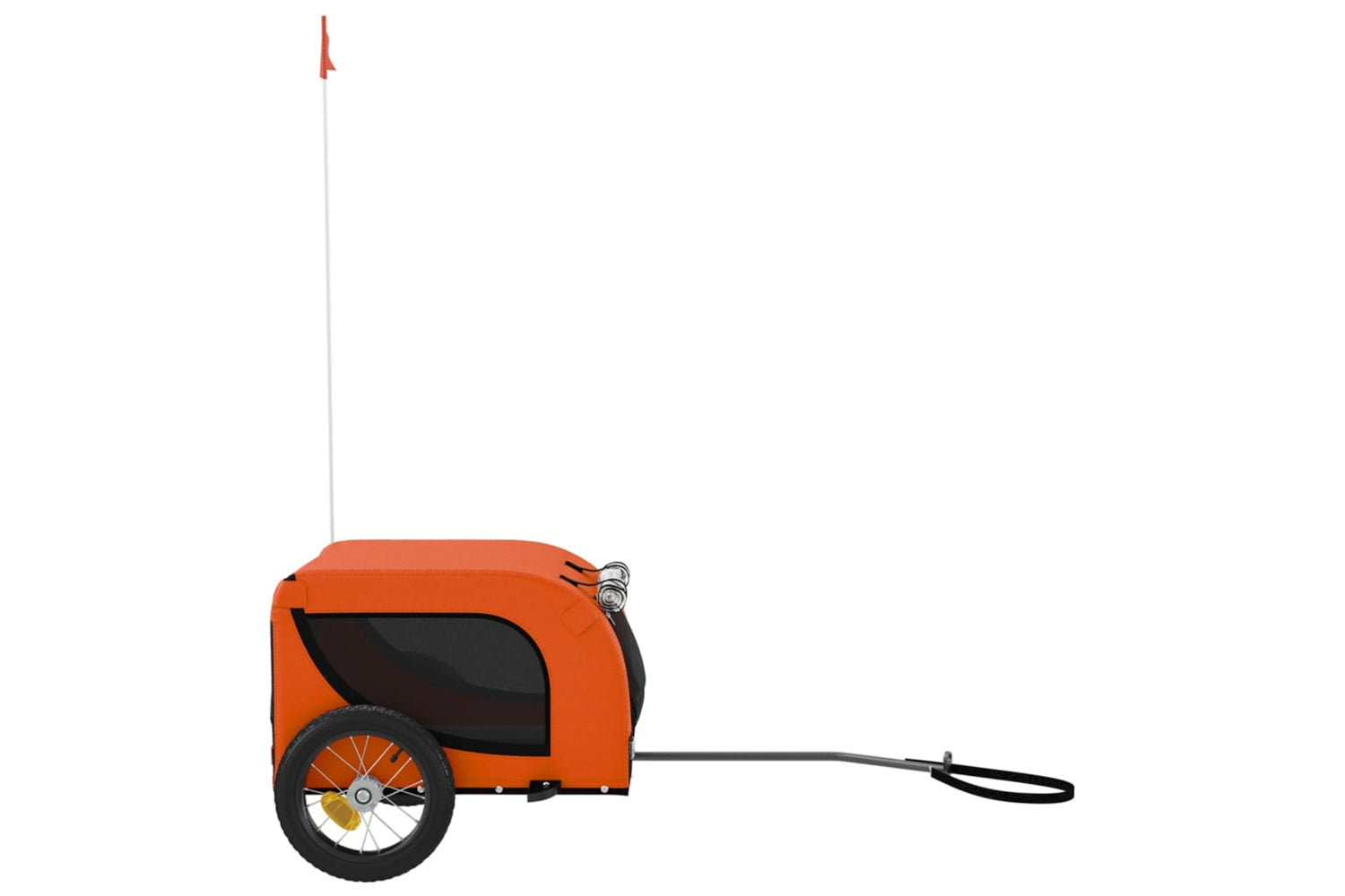 Vidaxl 93991 Pet Bike Trailer Orange And Black Oxford Fabric And Iron-4