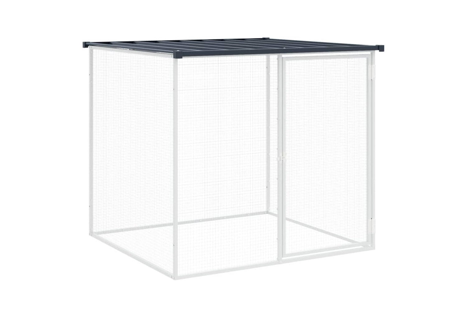 vidaXL 3189049 Chicken Cage With Roof Anthracite 203x98x90cm Galvanised Steel-5
