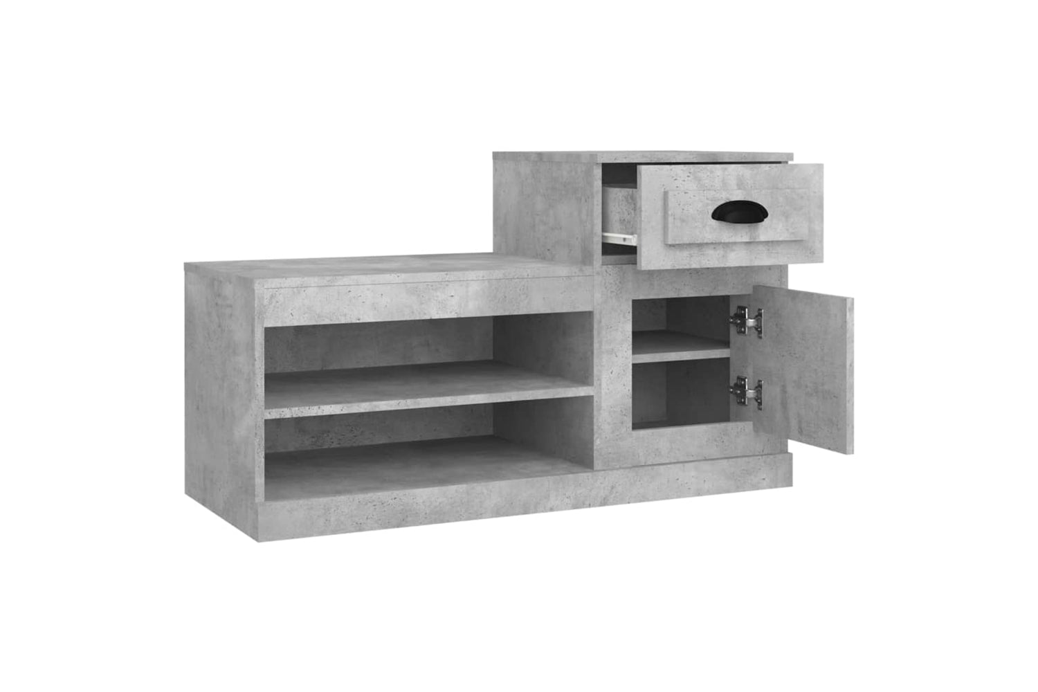 vidaXL 816420 Shoe Cabinet Concrete Grey 100x42x60cm Engineered Wood-7