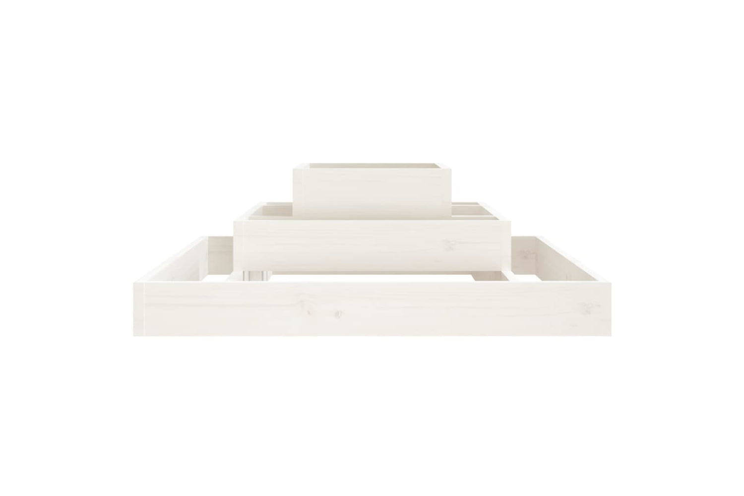 vidaXL 823865 Planter White 80x80x27cm Solid Wood Pine-4