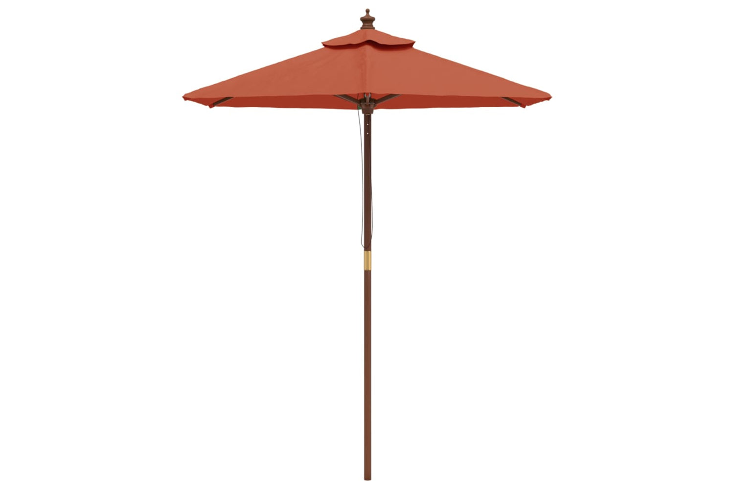 vidaXL 363164 Garden Parasol With Wooden Pole Terracotta 196x231cm-2