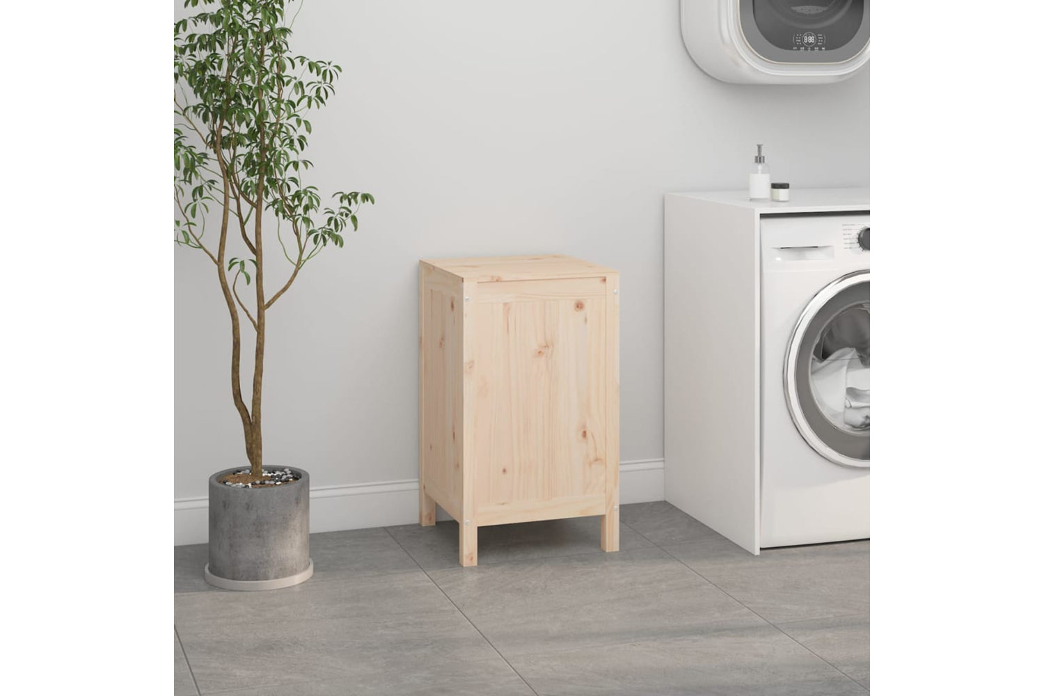 vidaXL 823574 Laundry Box 44x44x76cm Solid Wood Pine-2