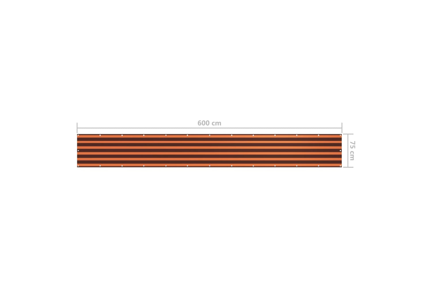 vidaXL 134927 Balcony Screen Orange And Brown 75x600cm Oxford Fabric-5