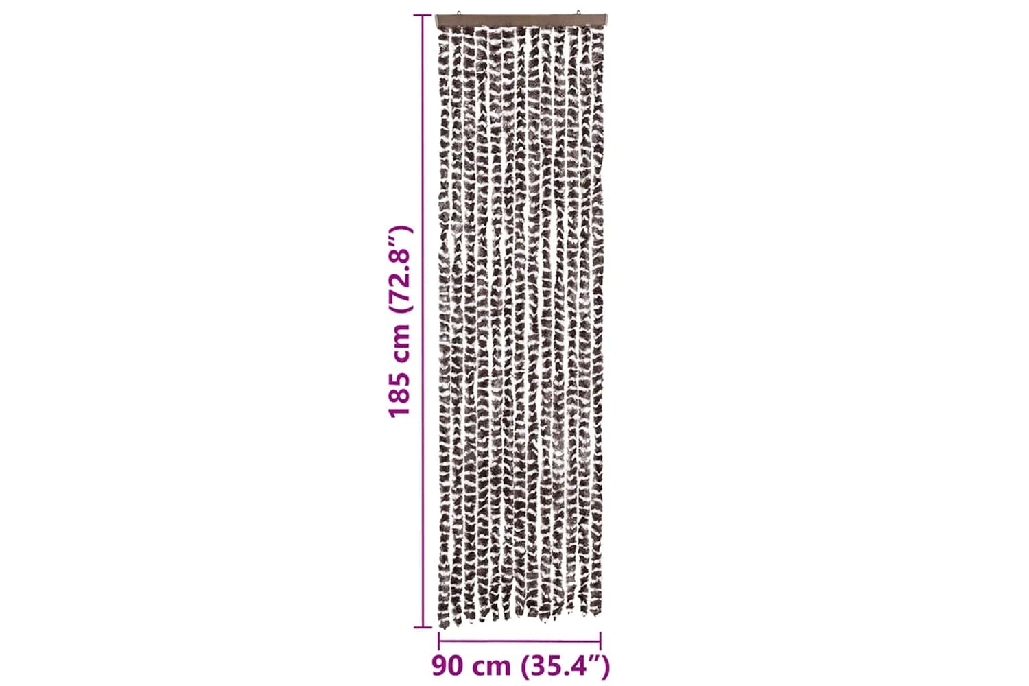 vidaXL Insect Curtain Brown And White 56x185cm Chenille-6