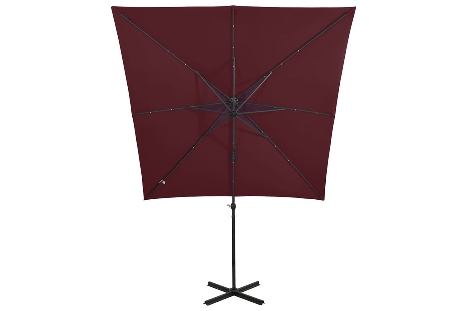 Vidaxl 312326 Cantilever Umbrella With Pole And Led Lights Bordeaux Red 250 Cm-5