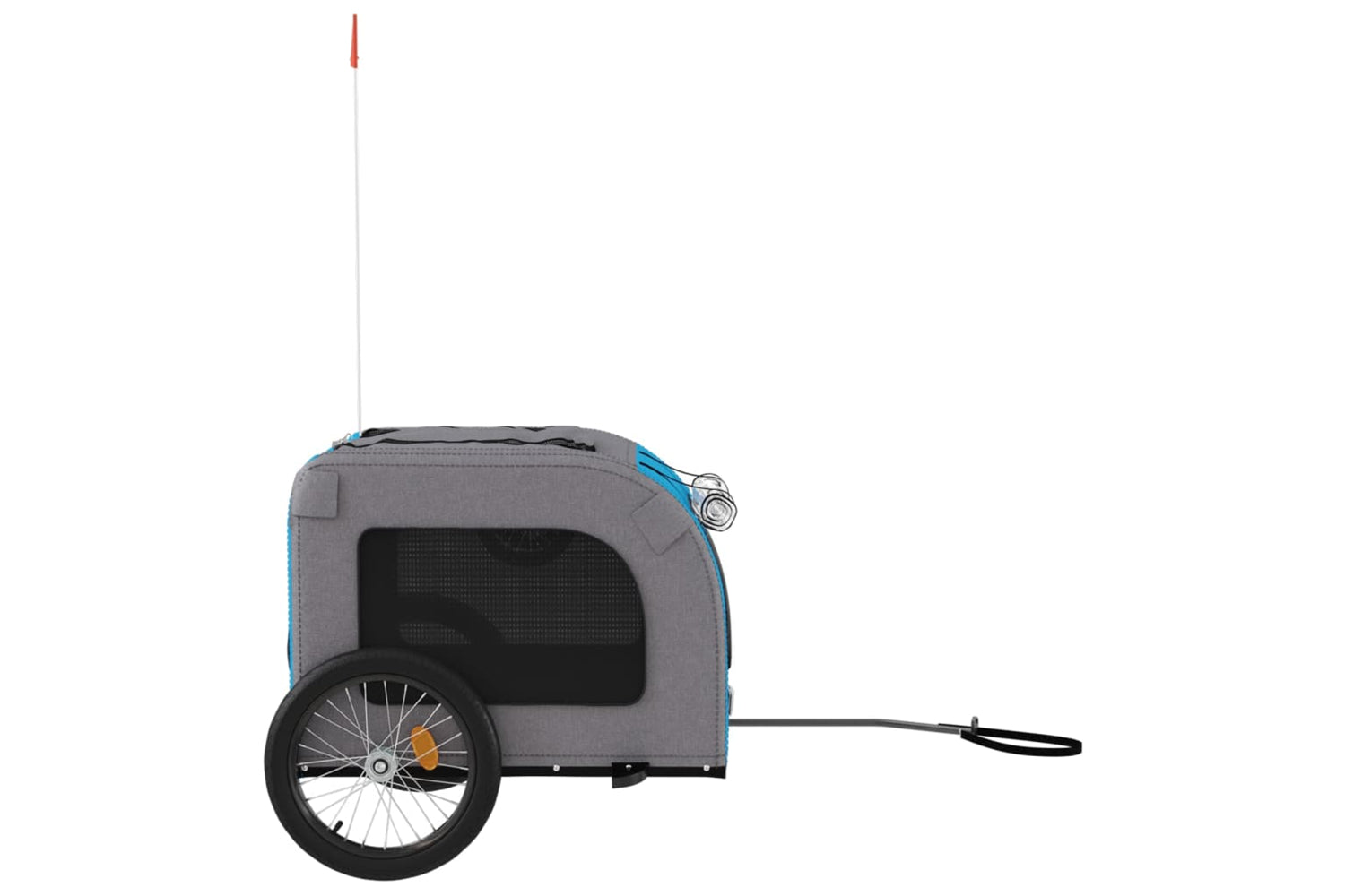 Vidaxl 93841 Pet Bike Trailer Blue And Grey Oxford Fabric&iron-5