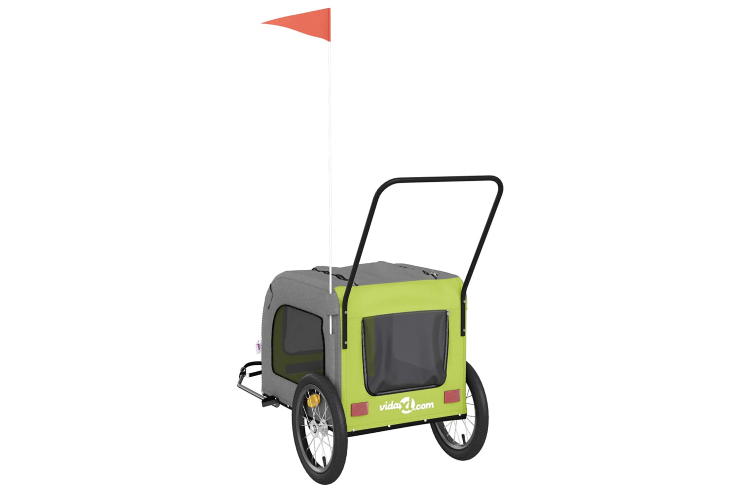 Vidaxl 93857 Pet Bike Trailer Green And Grey Oxford Fabric And Iron-7