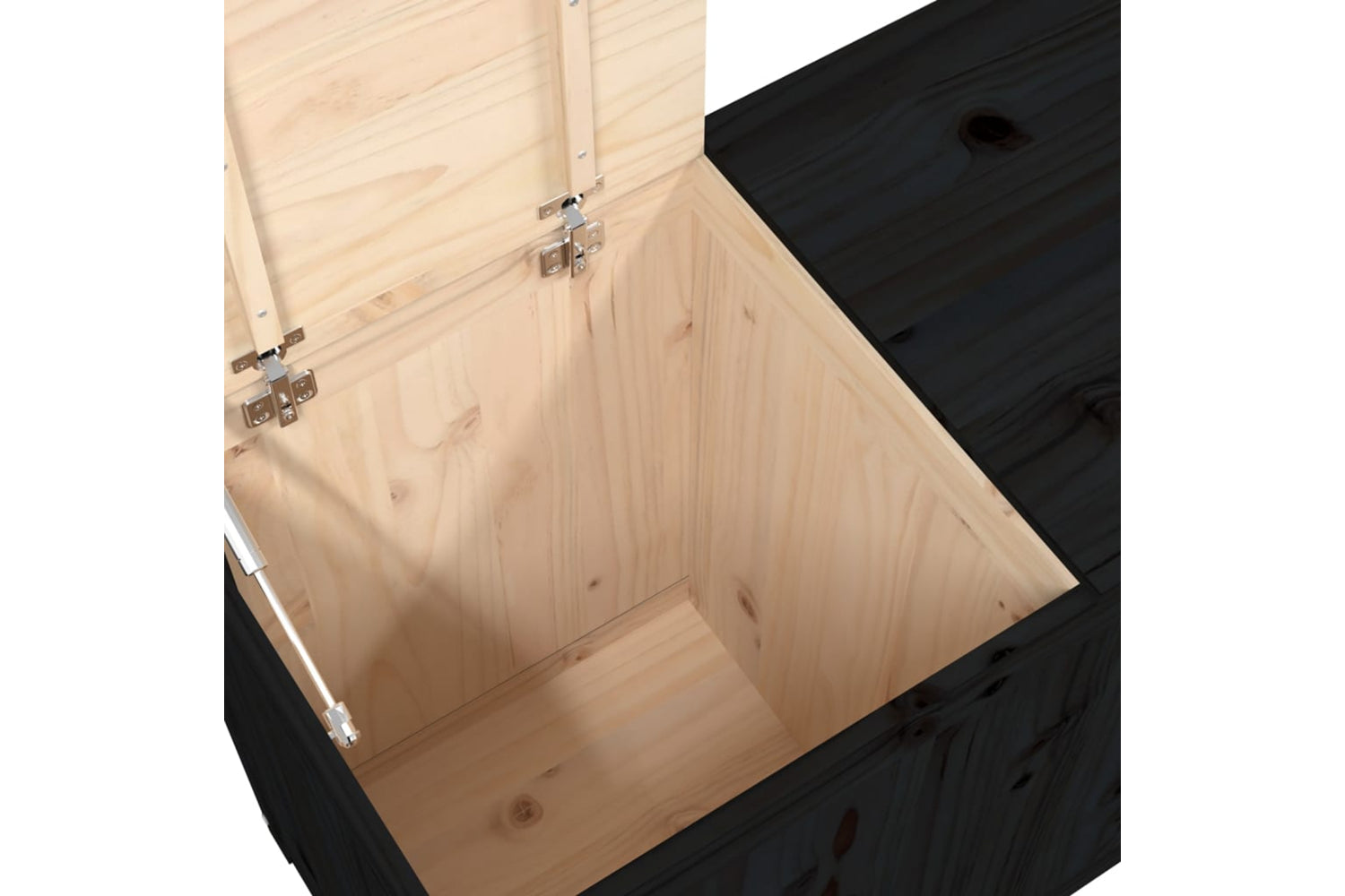 vidaXL 823573 Laundry Box Black 88.5x44x66cm Solid Wood Pine-7