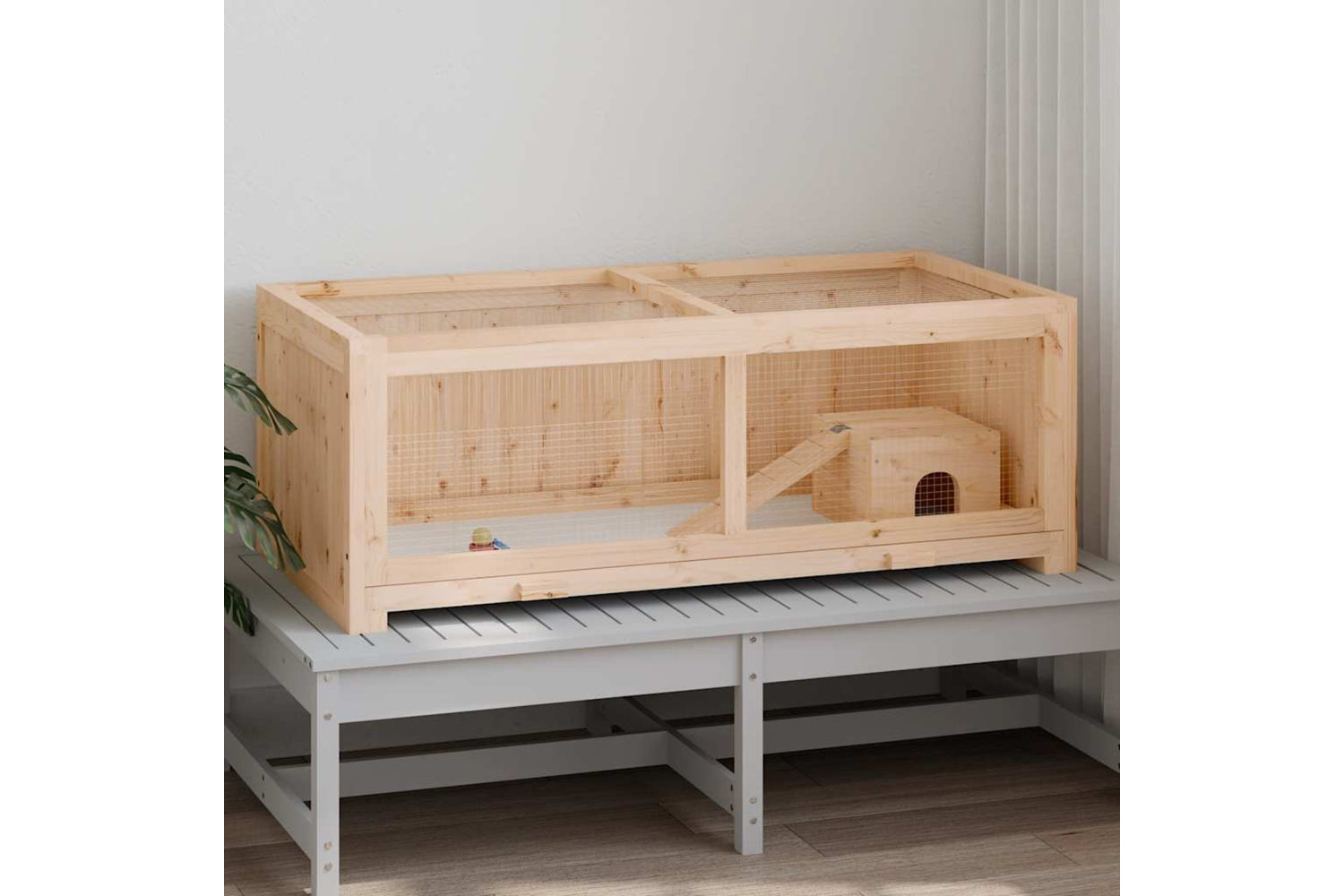 vidaXL 172383 Hamster Cage 104x52x38cm Solid Wood Fir-2