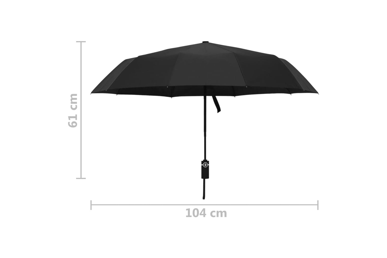 vidaXL 149145 Automatic Folding Umbrella Black 104cm-6