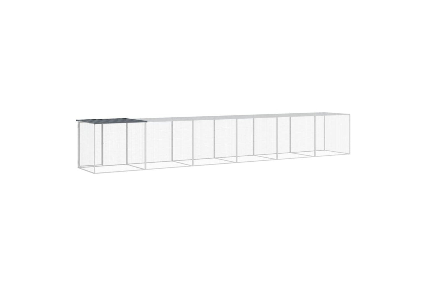 vidaXL 3189041 Chicken Cage With Roof Anthracite 603x98x90cm Galvanised Steel-4