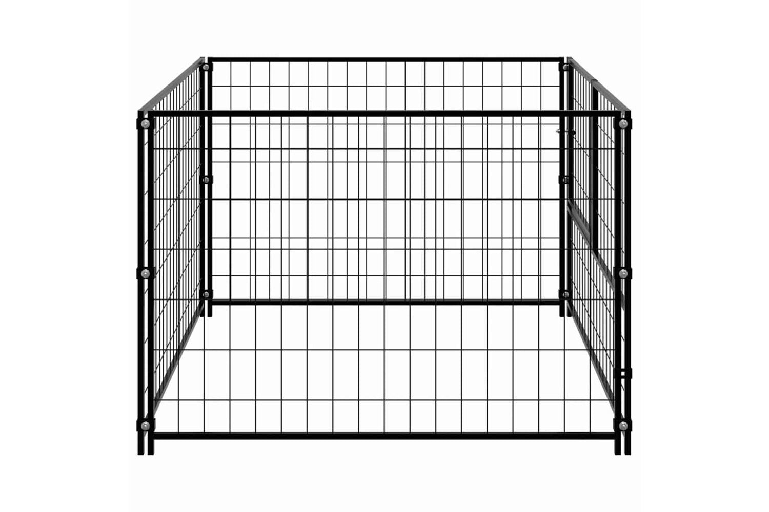 Vidaxl Dog Kennel Black 100x100x70 Cm Steel-4