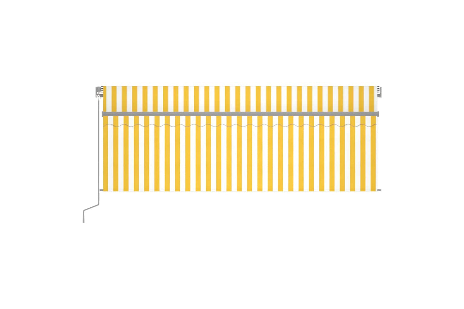 Vidaxl Manual Retractable Awning With Blind&led 4x3m Yellow&white-2