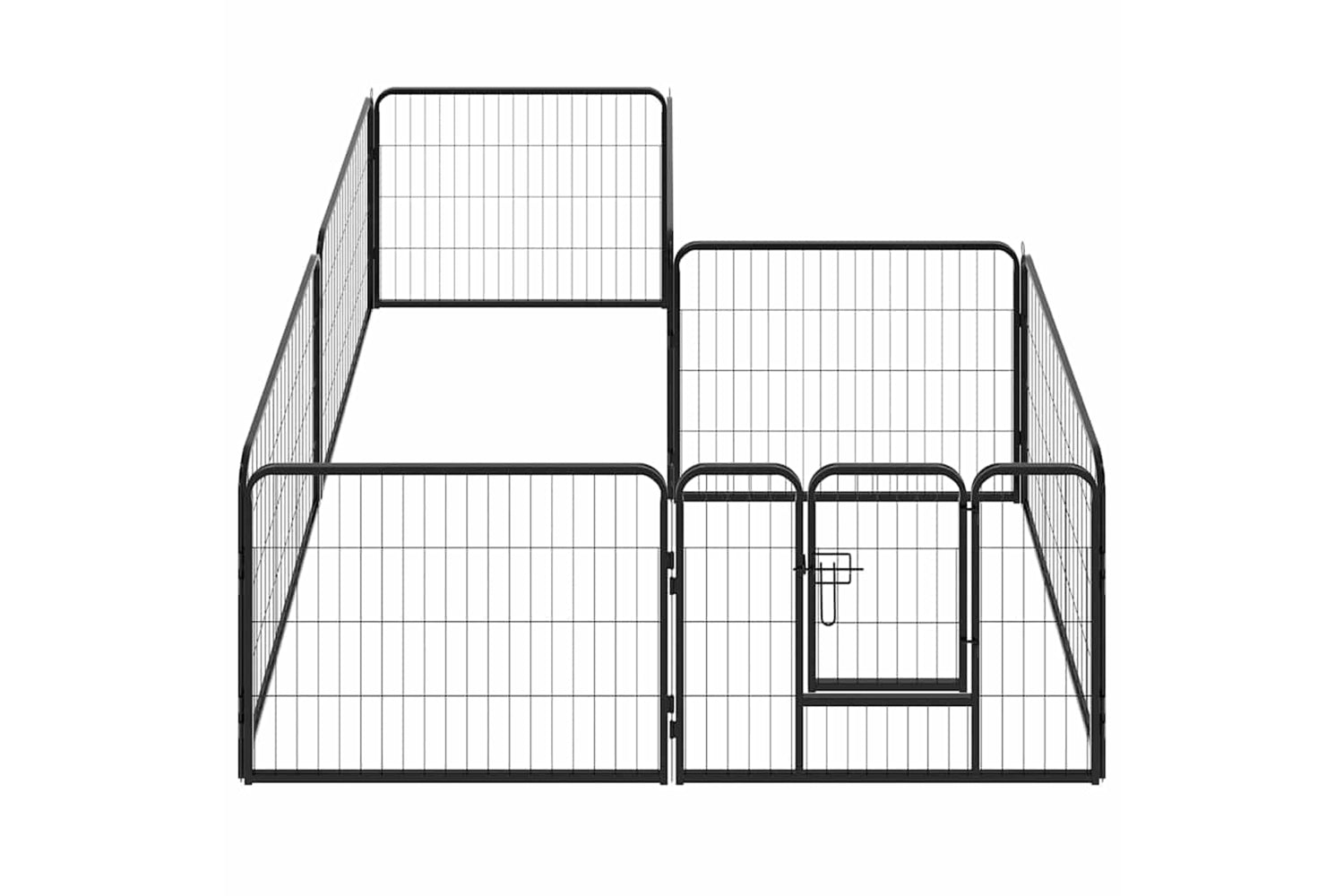 vidaXL 170572 Dog Playpen 8 Panels Steel 80x60cm Black-2