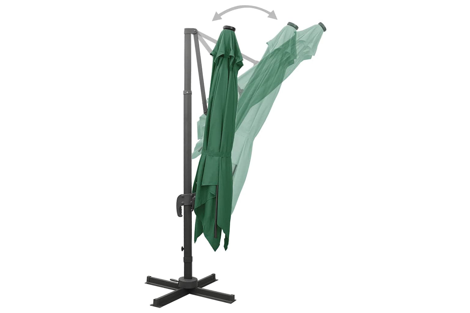 Vidaxl Cantilever Umbrella With Pole And Led Lights Green 300 Cm-5