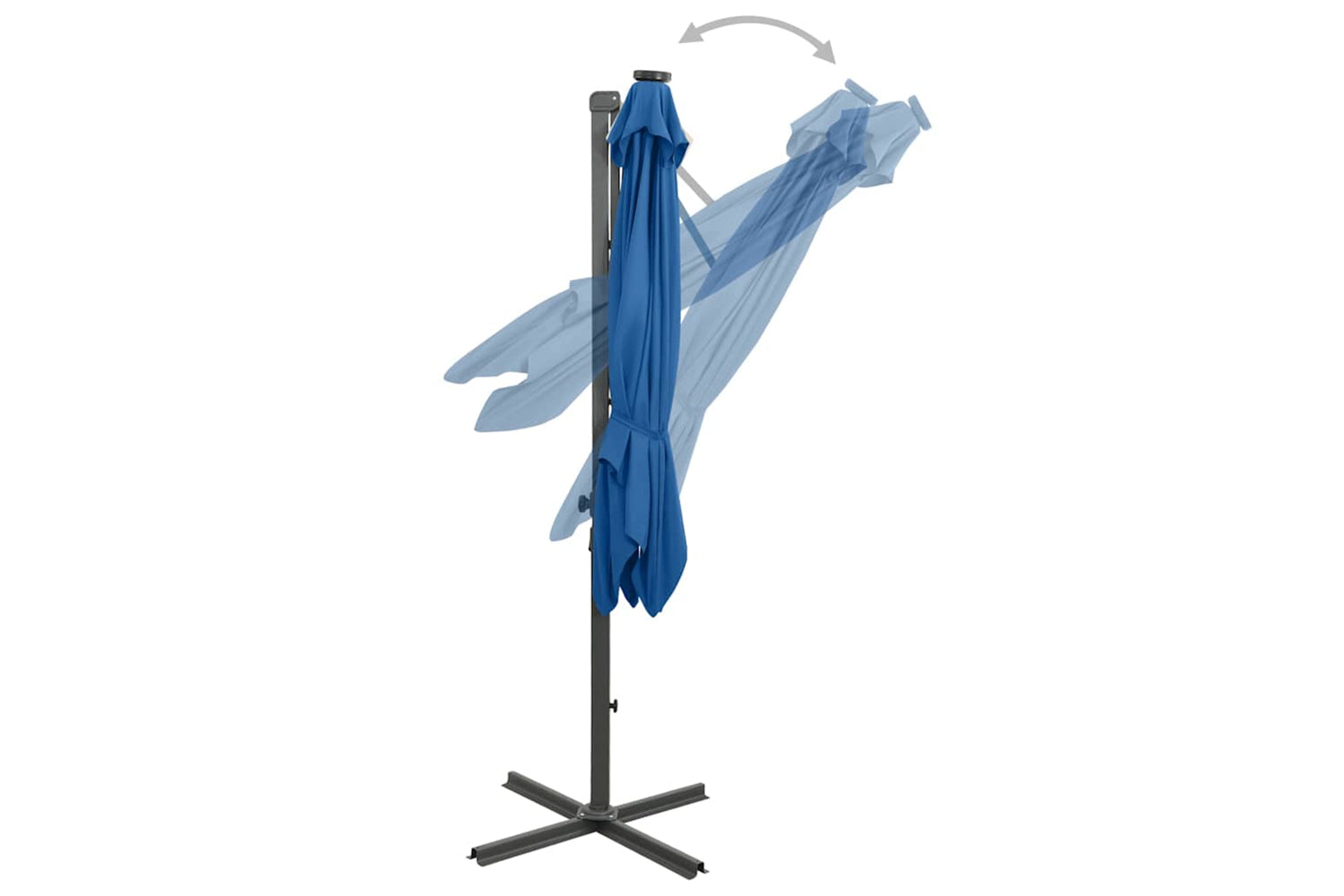 Vidaxl 312325 Cantilever Umbrella With Pole And Led Lights Azure Blue 250 Cm-6