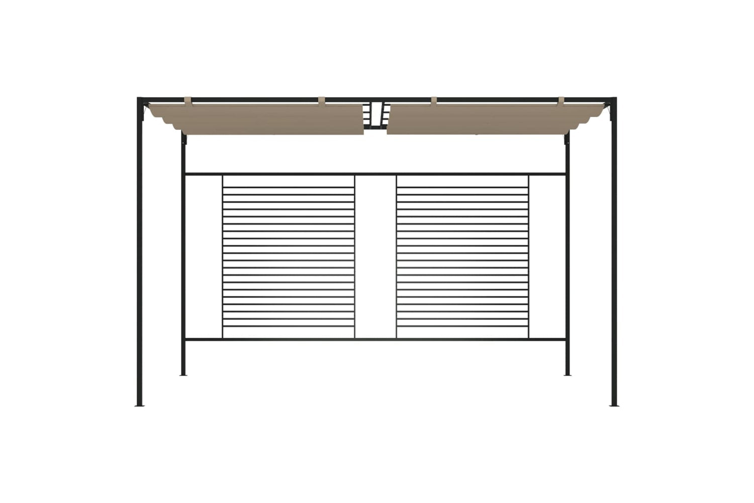 Vidaxl 313624 Gazebo With Retractable Roof 3x4x2.3 M Taupe 180 G/mâ²-2