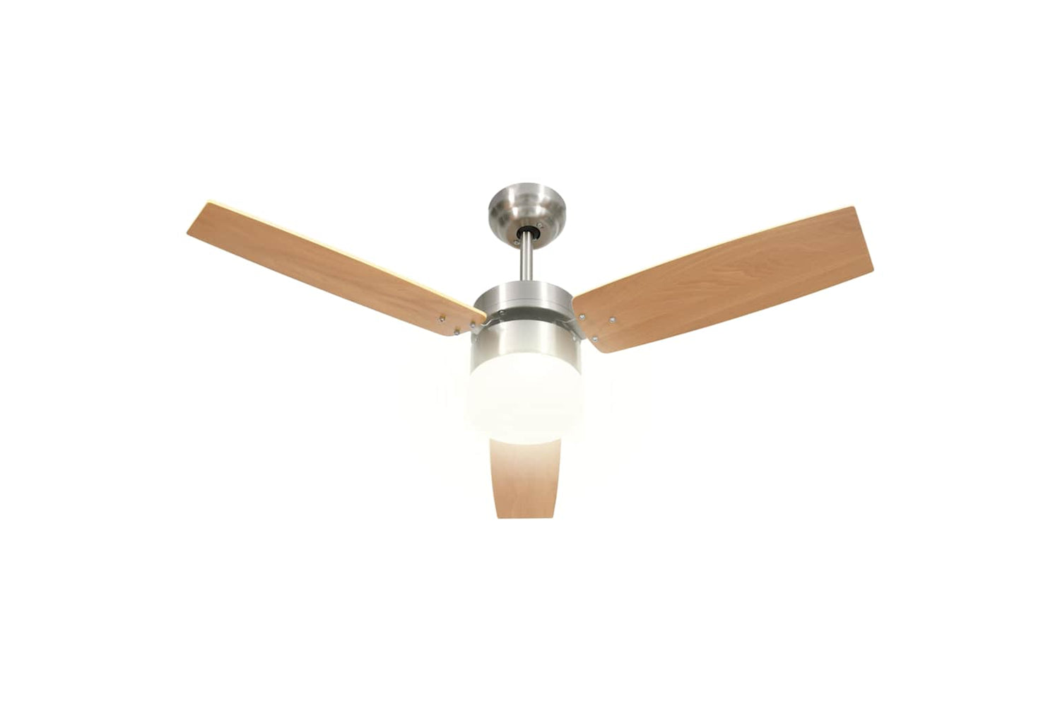 vidaXL 51490 Ceiling Fan With Light And Remote Control 108cm Light Brown-3