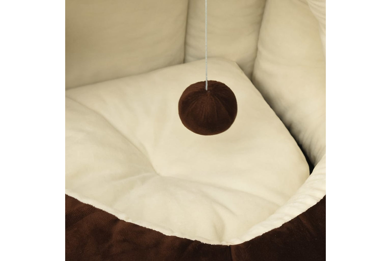 vidaXL 171399 Cat Bed 40x40x35cm Brown And Cream-5