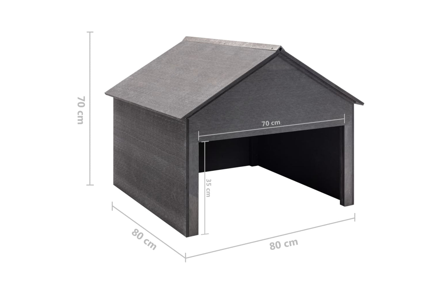 vidaXL 149036 Lawn Mower Garage Grey 80x80x70cm Wpc-6